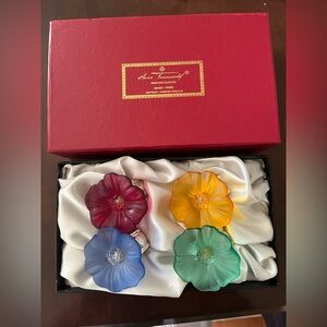 Rare Hans Turnwald Colorful Flower signature Napkin Rings